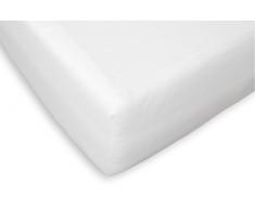 Briljant Home Molton Matratzenschoner nur für Toppermatratze, Baumwolle, weiß, 160 x 210 x 12 cm