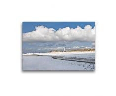 Premium Textil-Leinwand 45 x 30 cm Quer-Format Leuchtturm BlÃ¥vand Fyr | Wandbild, HD-Bild auf Keilrahmen, Fertigbild auf hochwertigem Vlies, Leinwanddruck von Akrema-Photography