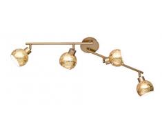 WOFI Deckenspot, Glas, G9, 112 W, Goldfarbig, 83 x 11 x 19.7 cm