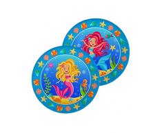 Folat 65210 - Geburtstag & Party - Teller Meerjungfrau, 8 STK, 23 cm