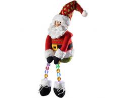 WeRChristmas Pre, beleuchtet, 50 cm, Design Sitzender Weihnachtsmann mit LED Beleuchtung Weihnachtsdeko, Beine