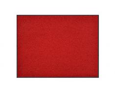 deco-mat Eco Uni Fußmatte mit Rand rutschfest und waschbar – Fussabtreter aus 100% Recyclingmaterial – Rot 57 x 75 cm