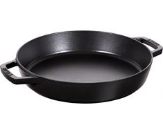 Staub Bratpfanne mit zwei Griffen, Induktionsgeeignet, Gusseisen, Schwarz, 34 cm, 1 Einheiten