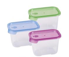 Juypal 3 Stück Taperfresh rechteckig luftdicht Lebensmittel Aufbewahrungsbox Set sortiert, 1 L