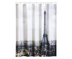 MSV Anti-Schimmel Duschvorhang - Anti-Bakteriell, waschbar, wasserdicht, mit 12 Duschvorhangringen - Polyester, „Paris“ 180x200cm