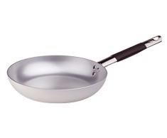 Pentole Agnelli Pfanne Senkkopf Langsame, aus Aluminium, Dicke 3 mm, mit Rohrstiel in Edelstahl Cool, Silber 36 cm Silber/schwarz