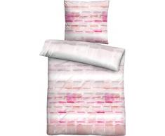 biberna 0077242 Single-Jersey Bettwäsche Garnitur mit Kopfkissenbezug (Baumwolle) 1x 155x220 cm + 1x 80x80 cm, Hellrosa