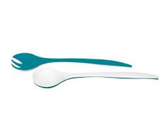 ZAK Duo mini Salatbesteck zweifarbig 22 cm, aqua blau/weiss