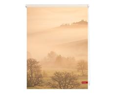 Lichtblick Rollo Klemmfix, 60 x 150 cm mit Motiv Toskana - Orange Braun Montage ohne Bohren, moderner Sicht-und Sonnenschutz, Motivrollo, lichtdurchlässig & Blickdicht