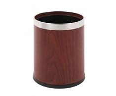 V-Part Doppelwandiger runder Papierkorb, 10 Liter, Holzoptik