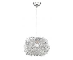WOFI Pendelleuchte, Metall, E27, 60 W, Silber, 40 x 40 x 150 cm