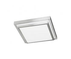 WOFI Deckenleuchte, 1-flammig Serie Halden Farbe gebürstet 1 x LED / 15 W, 30 x 9 x 30 cm, 3000 k, 1100 lm, Energieeffizenzklasse A, aluminium 9672.01.63.0344