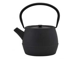 Nicolas Vahé 159480300 Teekanne, Guss, schwarz, H: 17,4 cm, Durchmesser: 12 cm, inkl. Edelstahlflecken, Eisen