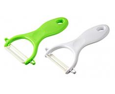 FACKELMANN Fackemann Schäler Keramik 13cm, Kunststoff, Grün/Weiss, ca