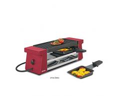 Spring Raclette 2 Compact Rot mit Alugrillplatte, Edelstahl, 12.4 x 21.2 x 36.8 cm