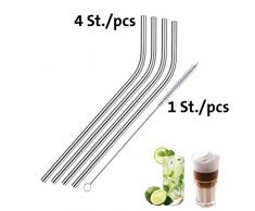 Westmark 62742260 4 Trinkhalme Â»Edelstahl KnickÂ« gebogen + ReinigungsbÃ¼rstchen, 18/10