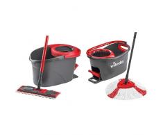 Vileda EasyWring UltraMat Komplett-Set, Bodenwischer und Eimer mit PowerSchleuder & Turbo EasyWring & Clean Komplett Set, mit 2-Faser-Wischmop und Rotationseimer mit Powerschleuder
