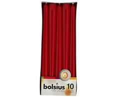 Ivyline Bolsius 103600352241 Wachskerze, Box mit 10 Stück, 245 x 24 mm, rot