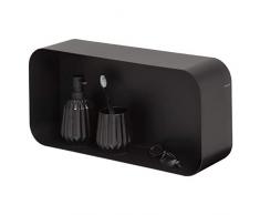 Sealskin Brix Wandregal Rechteck, Hängeregal aus pulverbeschichtetem Metall, Farbe: Schwarz, Abmessung: 50 x 24 x12 cm