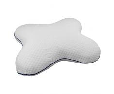 Bellasoft Seitenschläferkissen „Farfalla Aria“ Orthopädisches Memory Foam Kissen für Seitenschläfer mit Thermobezug, 52x45x12cm Visco Schaum, Weiß