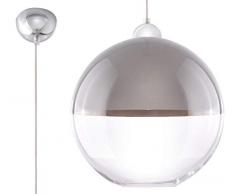 Sollux Lighting GINO Pendelleuchte, Glas, Grau, Chrome