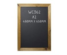 Chalkboards UK Kreidetafel mit Rahmen, Holzrahmen, Holz, Schwarz, A2 (48 x 65 x 1.5cm)