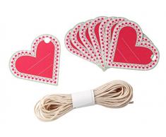 Dr. Oetker 3221 AnhÃ¤nger-Set Herz und Kordel, Karton, rot, 5 x 4,6 x 0,1 cm, 8 Einheiten