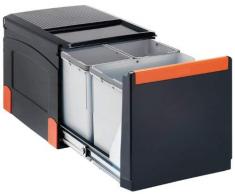 FRANKE Sorter Cube 41 Abfallsorter Abfalleimer Mülleimer Abfallsammler, schwarz, 40,8 x 49,5 x 33,5 cm