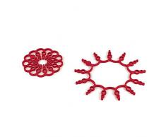 KUHN RIKON 22527 Küchenhelfer Zubehör Design Line KR DL Silikon Topfuntersetzer Set rot