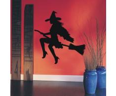 INDIGOS WG30415-31 Wandtattoo w415 Sexy Engel Fee Hexe auf Besen Wandaufkleber 120 x 117 cm, rot