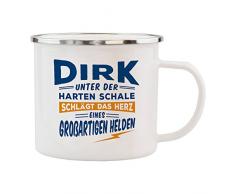 History & Heraldry Echter Kerl Emaille Becher, Dirk, Mehrfarbig