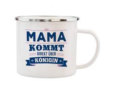 History & Heraldry Echter Kerl Emaille Becher, Mama, Mehrfarbig