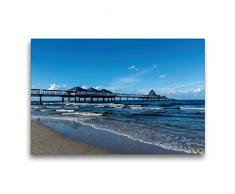 Calvendo Premium Textil-Leinwand 75 cm x 50 cm quer, SeebrÃ¼cke Heringsdorf (Usedom) | Wandbild, Bild auf Keilrahmen, Fertigbild auf echter Leinwand, Leinwanddruck Natur Natur