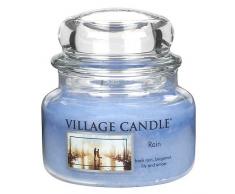 Village Candle Regen Duftkerze im Glas 312g, blau, 10.1 x 10.1 x 10.4 cm