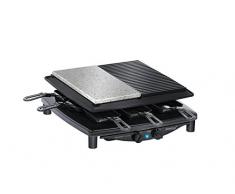 Steba Premium Raclette RC 4 Plus Deluxe | Made IN Germany | Antihaft-Druckguss-Grillplatte | Natursteingrillplatte, schneid und Kratzfest | inkl. wendbarer Gourmet-Guss-Pfanne mit glatter Fläche