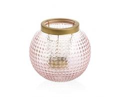 YANKEE CANDLE Romance Teelichthalter, Metall, Rosa, 15 x 15 x 13.5 cm