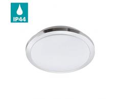 EGLO LED Badezimmer-Deckenlampe Competa 1-ST, 1 flammige Deckenleuchte, Material: Stahl, Kunststoff, Farbe: chrom, weiß, Ø: 34,5 cm, dimmbar, weißtöne einstellbar, IP44