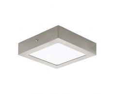 EGLO LED Deckenleuchte Fueva 1, 1 flammige Deckenlampe, Material: Metallguss, Kunststoff, Farbe: Nickel matt, weiß, L: 17x17 cm, neutralweiß