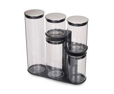 Joseph Joseph Podium 100 - 5-teiliges Aufbewahrungsgestell für Vorratsdosen, Glas - grau