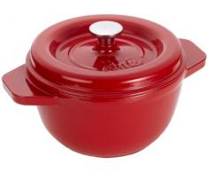Fissler arcana / Gusseisen-Bräter ( 2,0l - Ø 19 cm) runder-Bratentopf, emailliert, Schmortopf mit Deckel - alle Herdarten auch Induktion, rot