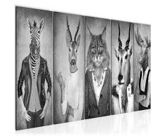 Bilder Tiere Hirsch Abstrakt Wandbild 200 x 80 cm Vlies - Leinwand Bild XXL Format Wandbilder Wohnzimmer Wohnung Deko Kunstdrucke Weiß 5 Teilig - MADE IN GERMANY - Fertig zum Aufhängen 018355c