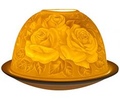 Himmlische Düfte Geschenkartikel GmbH Rosenstrauß Windlicht, Porzellan, Weiss, 12x12x8 cm