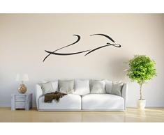 INDIGOS 4051095771128 Wandtattoo / Wandsticker - d242 lustiger Delphin Tribal, Vinyl, schwarz, 120 x 43 x 1 cm