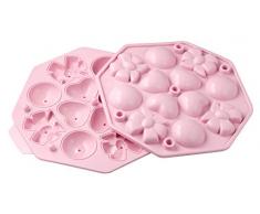 Zenker Cake-Pops Maker Form CANDY, Backform für Kuchen am Stiel, inkl. Zubehör (Stiele), Form für leckere Kuchenlollis (Farbe: Rosa), Menge: 1 Stück