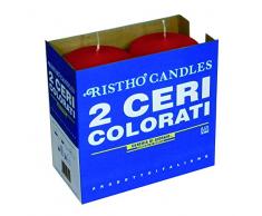 Cereria di Giorgio risthò Stumpenkerzen, Wachs, Rot, 8 x 8 x 15 cm, 2 Einheiten