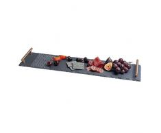 Kitchen Craft MasterClass Artesa rechteckig Slate Buffet Serviertablett mit Griffen und dekorative Muster, 56 x 15 cm (55,9 x 15,2 cm) – Grau, Schiefer, grau, 15 x 56 x 4 cm