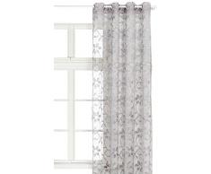 HomeMaison BOUCHARA Gesäumter Vorhang mit Blumendesign 140 x 240 cm grau