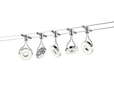 Trio Leuchten LED Seilsystem Rennes 774110506, Metall, Kunststoff chromfarbig / weiß, 5 x 3.8 Watt