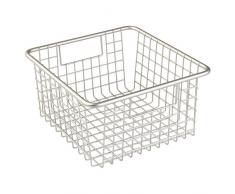iDesign 69555EU Forma Aufbewahrungskorb für Speisekammer, Küchenschrank - Quadratisch, 23,50 x 26,04 x 13,34 cm, satin, Metall