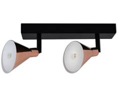 Näve Leuchten 2Er Wand-U. Deckenspot LED Deckenleuchte Twist, Metall, Kupfer/Schwarz, 27 x 5,5 x 3 cm